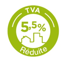 Logo TVA réduite 5.5 possible avec BS Entreprise en cas de travaux isolation
